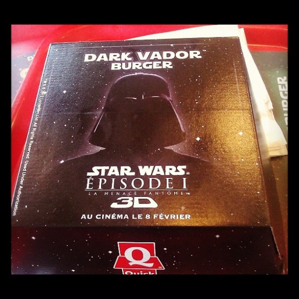 Dark Vador Burger chez Quick pour la sortie de Star Wars 3D