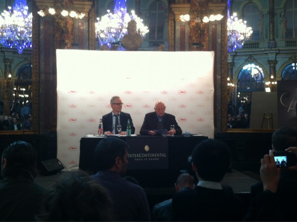 Gilles Jacob et Thierry Frémaux au Grand Hôtel, à Paris 