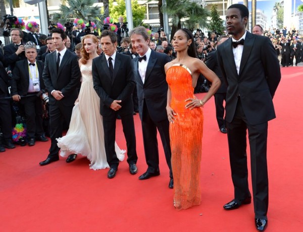 Ben Stiller, Chris Rock, David Schwimmer, Jada Pinkett, Jessica Chastain pour Madagascar 3 au Festival de Cannes 2012