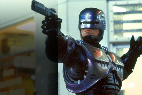 Peter Weller dans le costume de Robocop