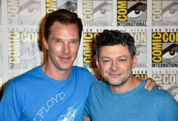 Benedict Cumberbatch et Andy Serkis lors du Comic-con le 25 juillet 2014   (Frazer Harrison/Getty Images North America)
