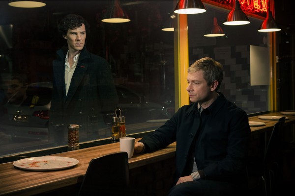 Benedict Cumberbatch et Martin Freeman dans Sherlock : his last vow
