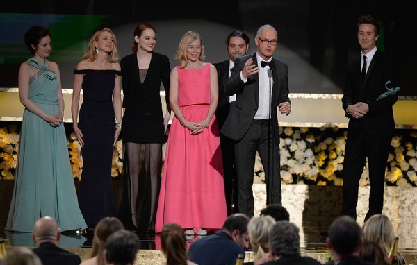 Andrea Riseborough, Naomi Watts, Emma Stone, Amy Ryan, Zach Galifianakis, Michael Keaton et Edward Norton  (photo: Kevork Djansezian/Getty Images)  (même crédit pour autres photos ci-dessous, sauf la dernière)