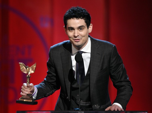 Damien Chazelle récupère le Spirit du montage de Tom Cross (photo : Kevork Djansezian/Getty Images North America) 