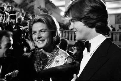 Ingrid Bergman et son fils Robertino Rossellini  en 1973 au Festival de Cannes (© Thevenin/SIPA)