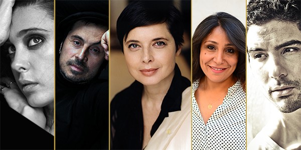 Nadine Labaki (© Gilles Khoury), Panos H. Koutras (© Takis Tsantilis), Isabella Rossellini (© Andre Rau / H&K), Haifaa Al-Mansour (© Andrew H. Walker/Getty Images) et Tahar Rahim (© Marcel Hartmann / Getty images)