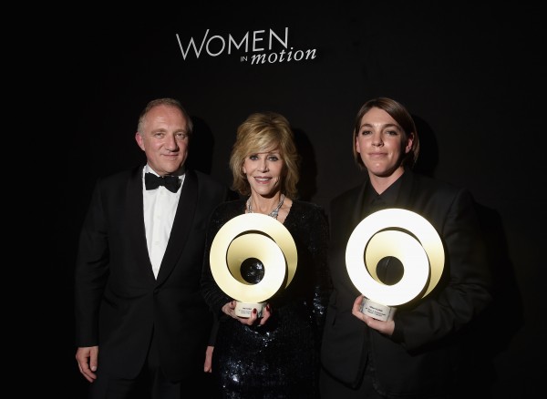 François-Henri Pinault, Jane Fonda et Megan Ellison (photo  : Venturelli/Getty Images)