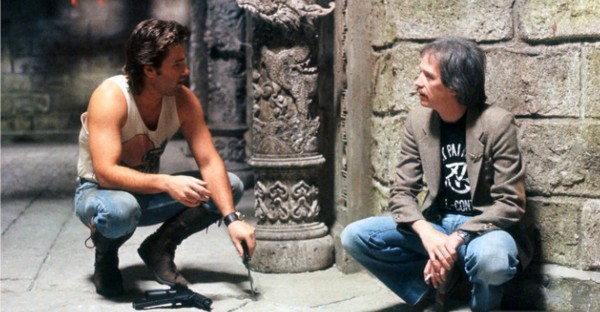 Kurt Russell et John Carpenter sur le tournage des Aventures de Jack Burton dans les griffes du mandarin