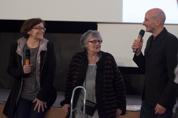 Moïra Chappedelaine-Vautier (fille de René Vautier), Luce Vigo (fille de Jean Vigo) et Olivier Pierre (photo : Carmen Leroi)