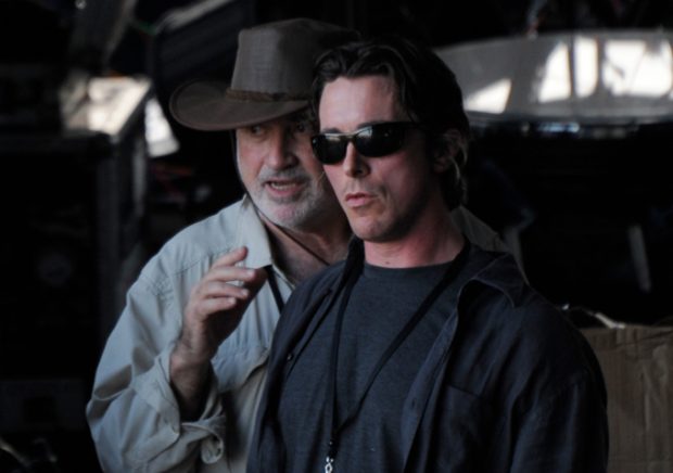 Terrence Malick avec Christian Bale sur le tournage de Knight of Cups