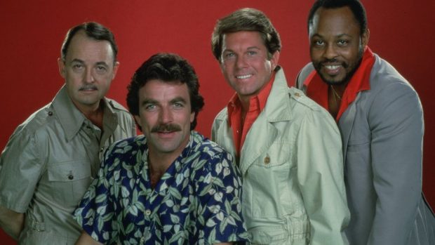 John Hillerman, Tom Selleck, Larry Manetti et Roger E Mosley