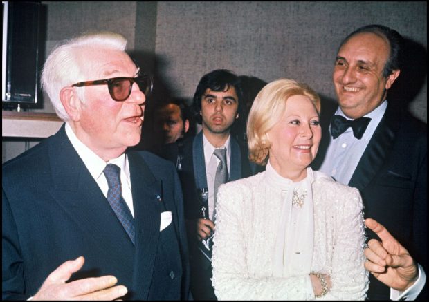 Jean Gabin, Michèle Morgan et Pierre Tchernia, et ci-dessous avec Robert Enrico, premier lauréat du César du meilleur film