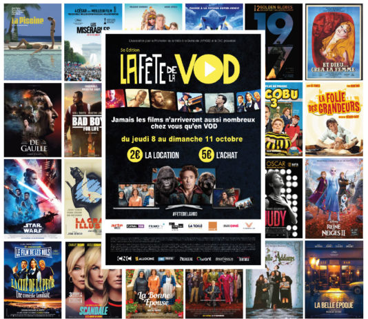 Du 8 au 11 octobre 2020, c’est la Fête de la VOD ! 2€ la location