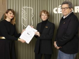 César 2026 : les nominations ! Patrick Sobelman (président de l’Académie des César, à droite) et Ariane Toscan du Plantier (vice-présidente, à gauche) © Lilia Ducrocq – ENS Louis-Lumière pour l’Académie des César 2026