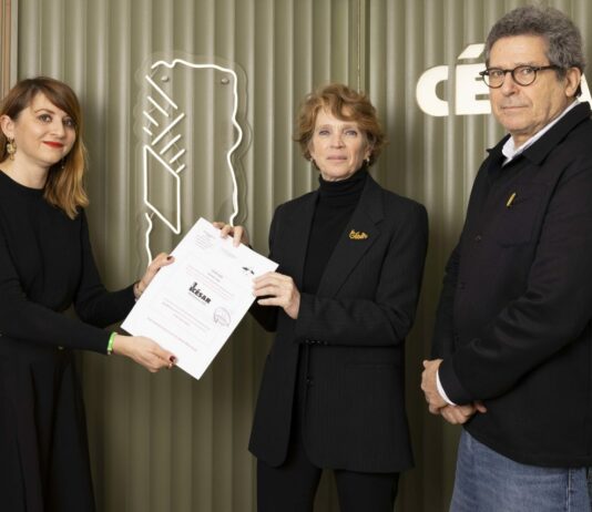 César 2026 : les nominations ! Patrick Sobelman (président de l’Académie des César, à droite) et Ariane Toscan du Plantier (vice-présidente, à gauche) © Lilia Ducrocq – ENS Louis-Lumière pour l’Académie des César 2026